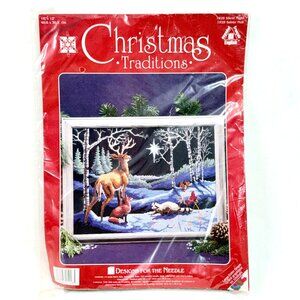 Christmas Traditions Reindeer & Forest Scene Cross Stitch Kit - New/Sealed